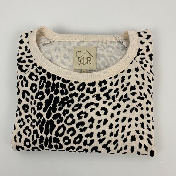 Chaser Top Pullover Animal Print Womens Long Sleeve‎ Crew Neck Top Size M - Picture 5 of 10